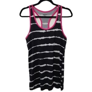 Reebok Tank Top Sleeveless Racerback Loose Fit Black White and Pink, Size XS